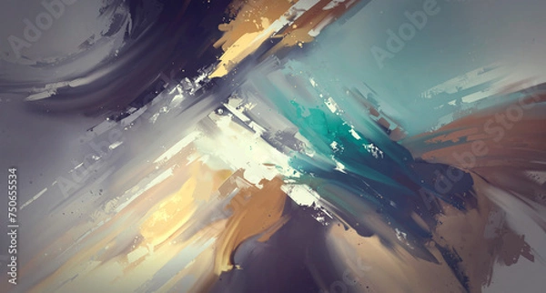 Obraz Abstract picturesque background with paint strokes and splashes	
