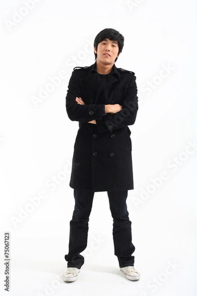 Fototapeta 스튜디오 안의 젊은 남자 다양한 포즈