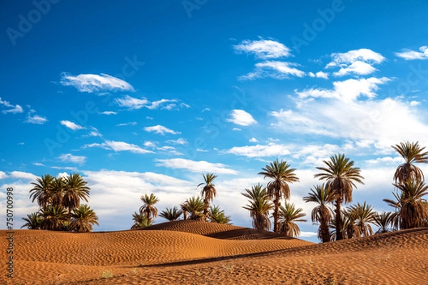 Obraz Palm trees in the Sahara Desert near Mhamid, Morocco