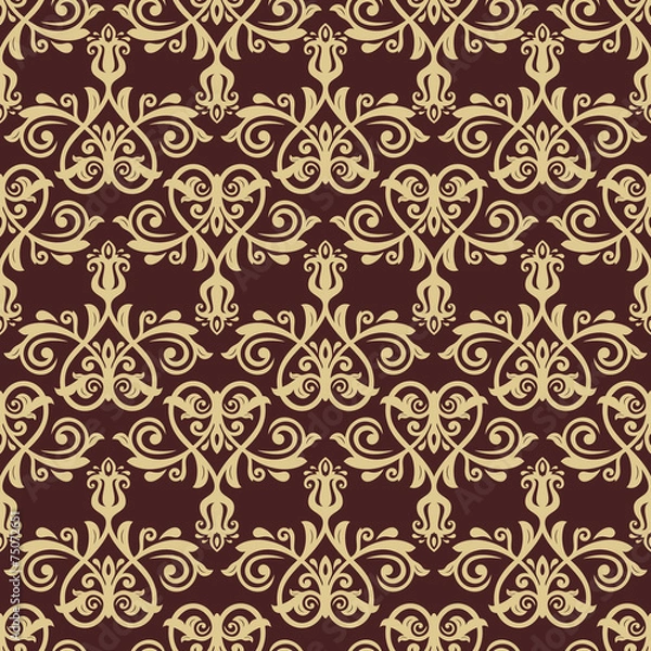 Fototapeta Damask Seamless Vector Pattern. Orient Background