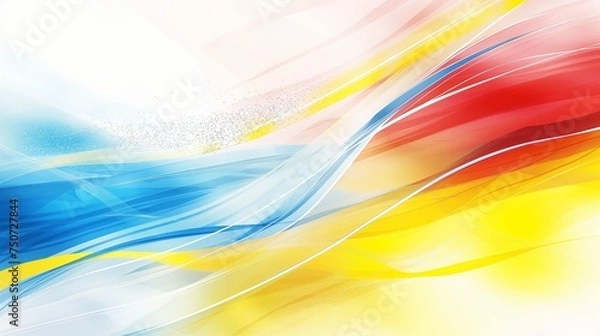 Obraz Sporty modern light abstract background in white yellow blue and red