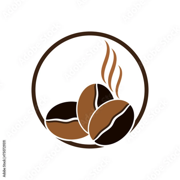 Fototapeta Coffee bean icon vector