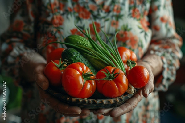 Obraz tomatoes in a hand