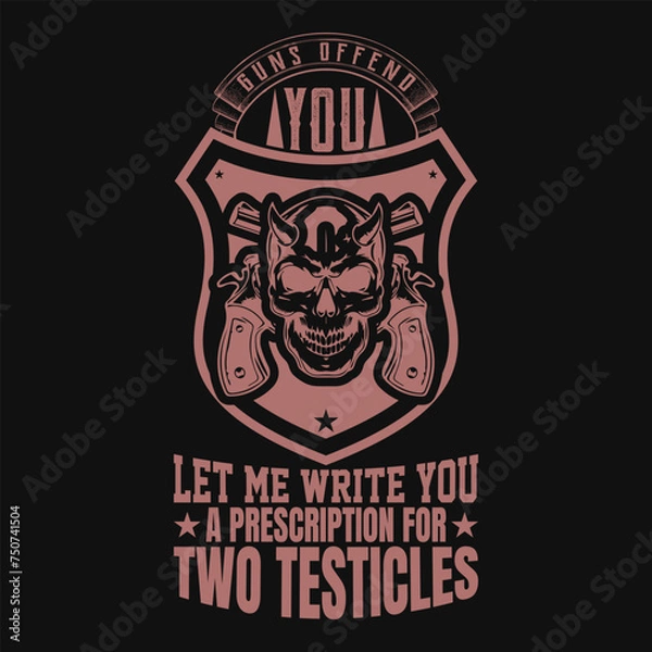 Obraz premium vector vintage gun template design with slogan for tshirt 