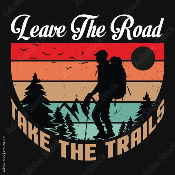 Obraz premium vector hiking template for tshirt
