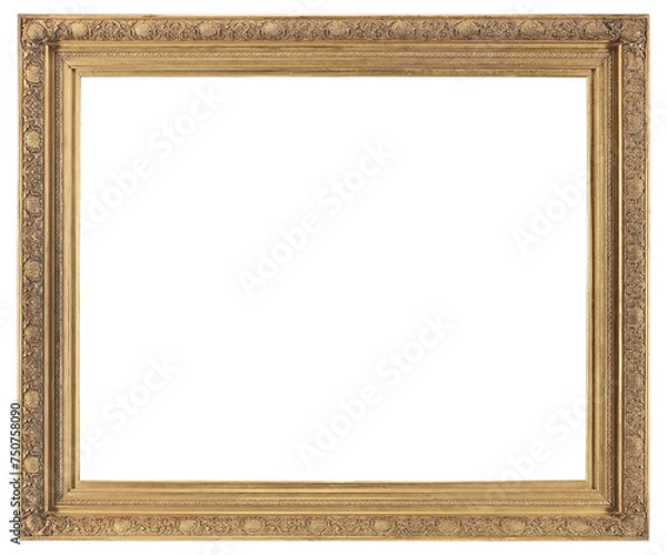 Fototapeta Narrow light picture frame on a transparent background, in PNG format.