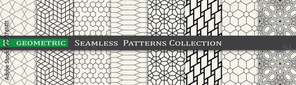 Obraz Seamless ornament pattern set, Modern unique geometry background. Subtle vector design.