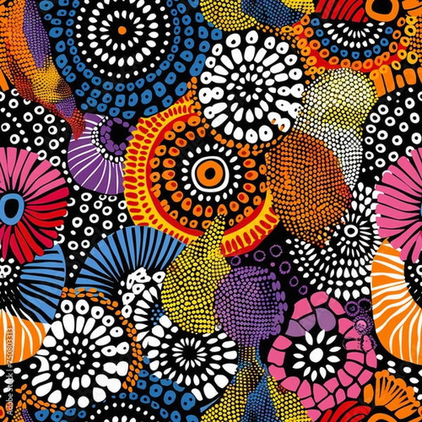 Obraz african ankara seamless pattern tile background
