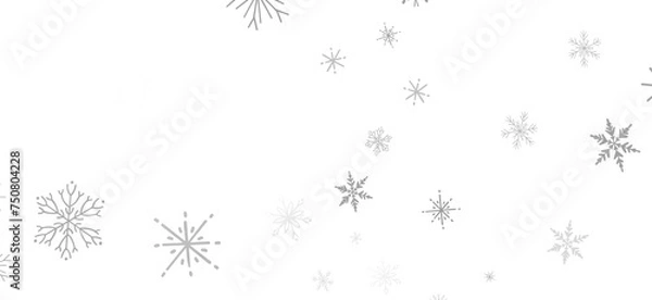 Fototapeta Flurry of Snowflakes: Radiant 3D Illustration Showcasing Falling Festive Snow Crystals