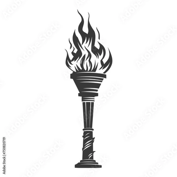 Fototapeta Silhouette torch black color only