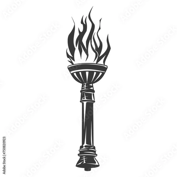 Fototapeta Silhouette torch black color only