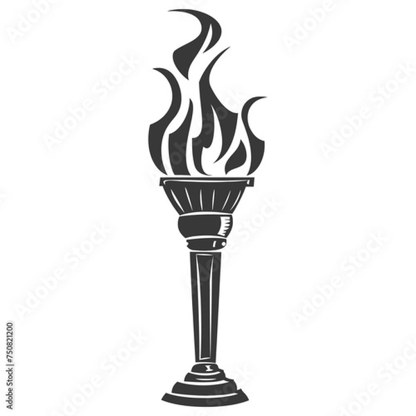 Fototapeta Silhouette torch black color only