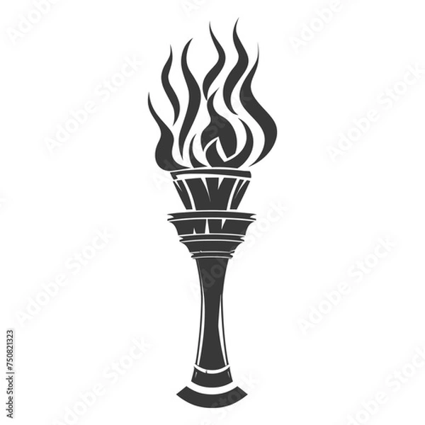 Fototapeta Silhouette torch black color only