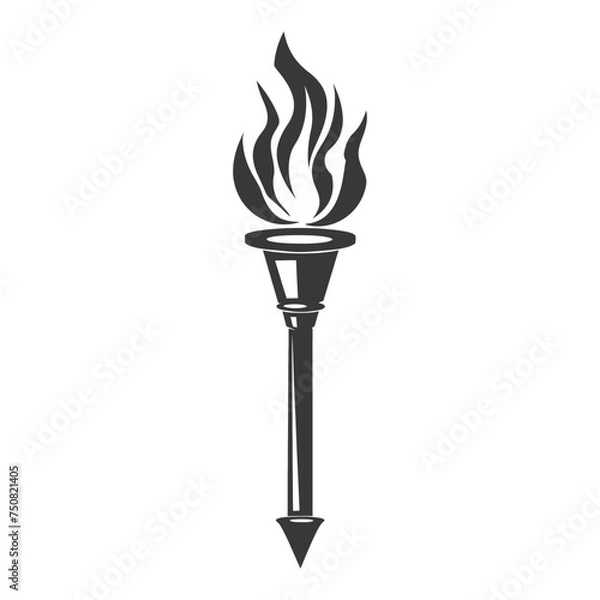 Fototapeta Silhouette torch black color only