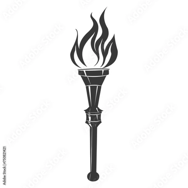 Fototapeta Silhouette torch black color only