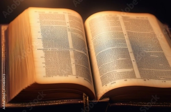 Obraz old open Bible on a table