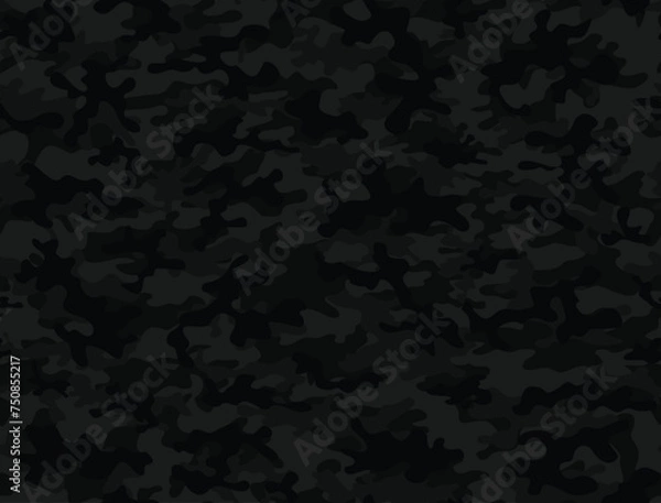 Fototapeta 
camouflage black pattern vector seamless illustration, modern dark background