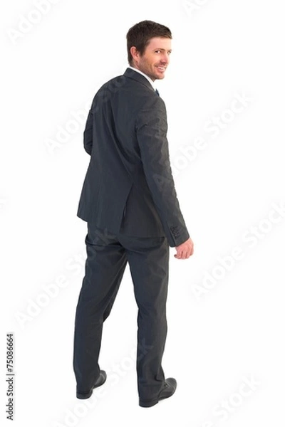 Fototapeta Businessman standing and smiling