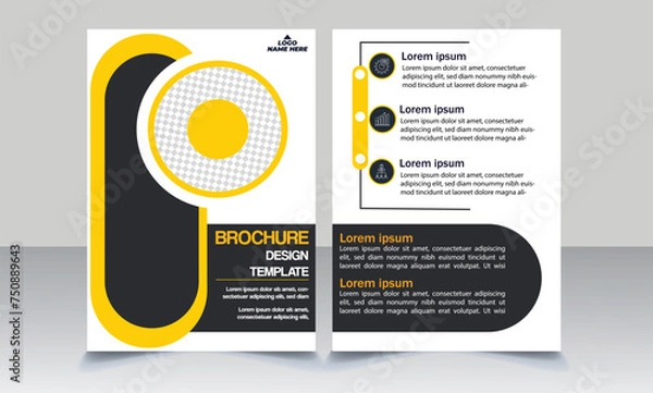 Obraz Business brochure design vector template. Cover modern layout, annual report, poster, flyer in A4 with colorful geometric shapes eps 10 file