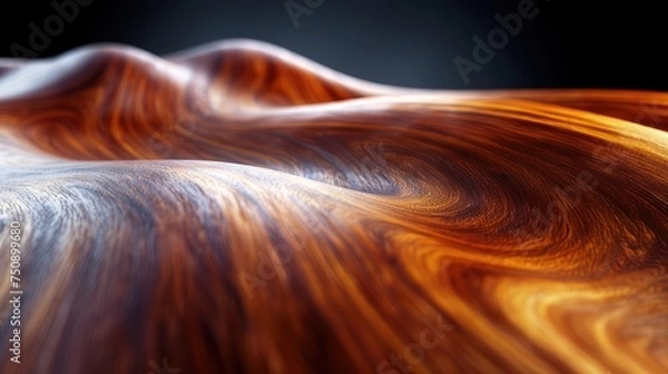 Fototapeta a close up view of a wavy surface with a blurry image of the surface in the middle of the image.