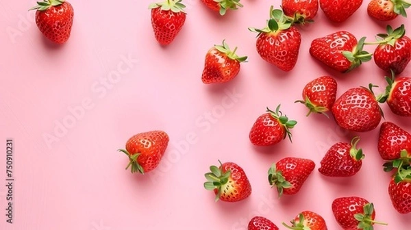 Obraz strawberry pink background.