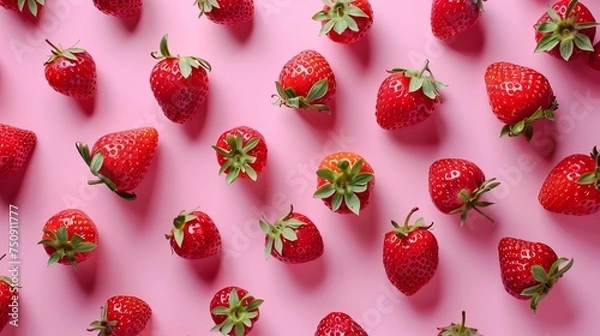 Obraz strawberry pink background.