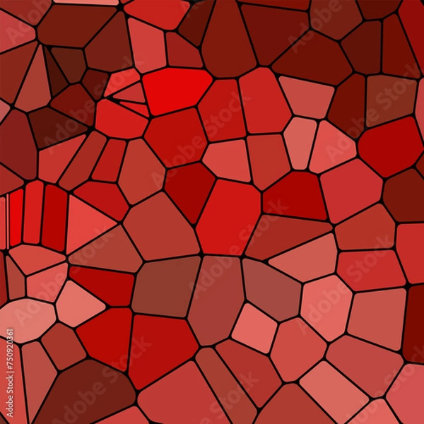 Fototapeta abstract vector stained-glass mosaic background - red