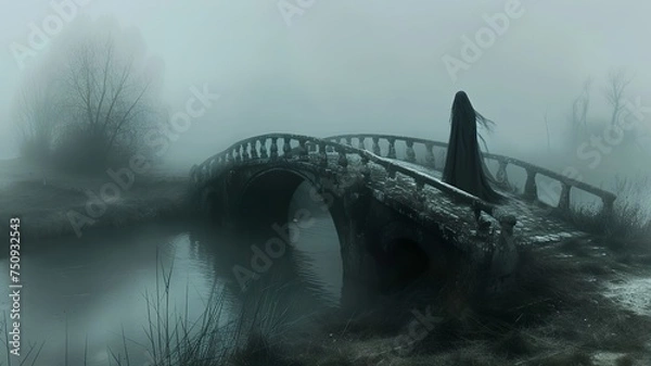 Fototapeta a gloomy image with a sad mood, created by artificial intelligence