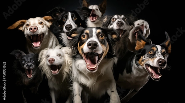 Obraz Zadowolone Psy w Grupie