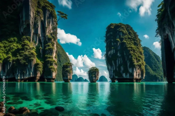 Obraz waterfall in the night