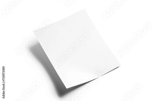 Fototapeta White paper on white surface, versatile image for various projects