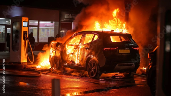 Obraz electric vehicle fire