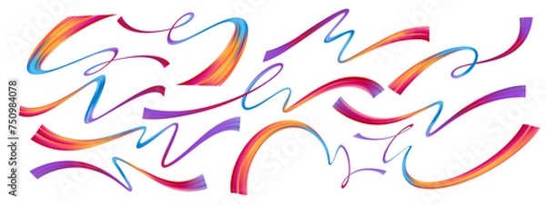Fototapeta Abstract Gradient Color Flow. Modern Brush Stroke Liquid Paint Wave