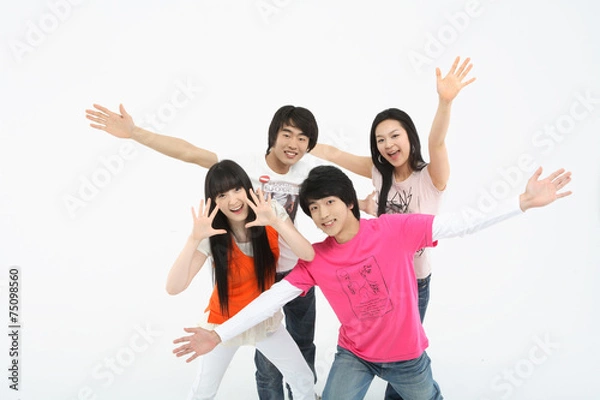 Obraz 스튜디오 안의 젊은 대학생들