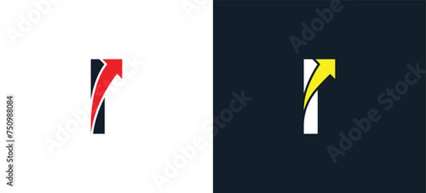 Fototapeta initial Letter I Arrow Logo Concept icon sign symbol Design Element. Financial, Consulting, Logistics Logotype. Vector illustration template