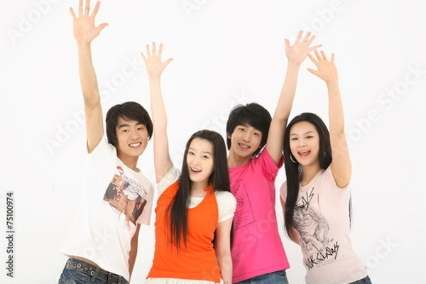 Obraz 스튜디오 안의 젊은 대학생들