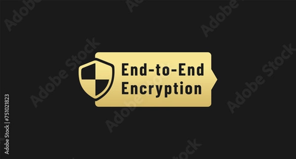Fototapeta End-to-end logo or end-to-end label vector isolated. End-to-end logo for product packaging design element, websites, apps, and more. 