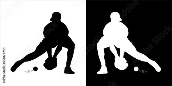 Fototapeta Illustration vector graphics of baseball icon