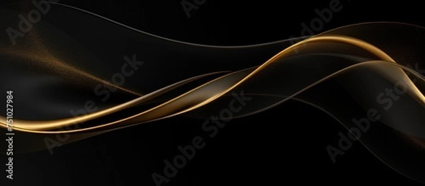 Obraz a black and gold wavy lines