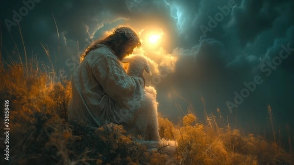 Obraz Shepherd Jesus. Created with Generative AI.