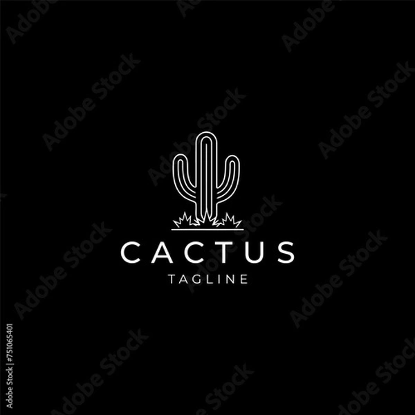 Fototapeta Cactus logo vector icon design template