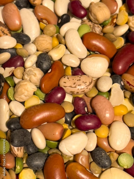 Obraz Colorful dried beans background texture