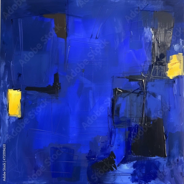 Obraz Creative painting with Klein blue as the main color
