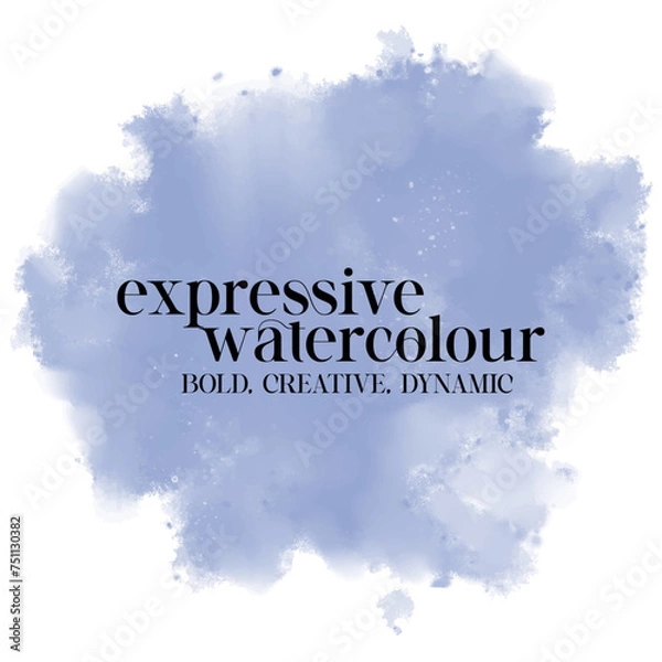 Obraz Chambray blue color splash on white background