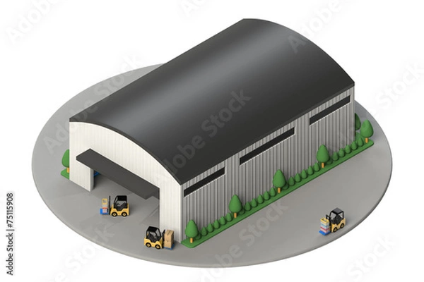 Obraz 倉庫外観のアイソメ図