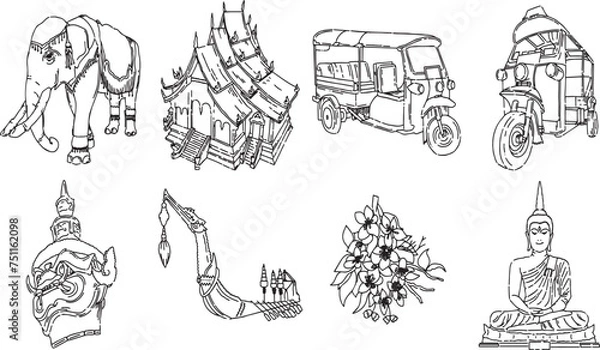 Obraz Thai Travel Illustration