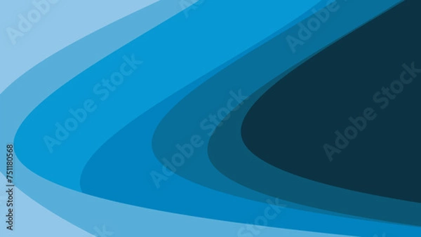 Fototapeta Blue paper cut abstract background vector image for backdrop or presentation