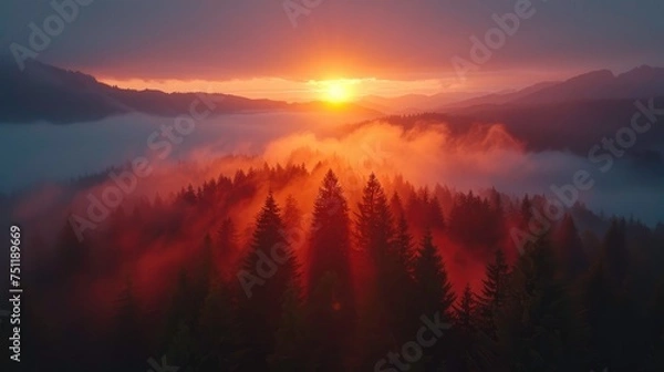 Obraz sunrise in the mountains