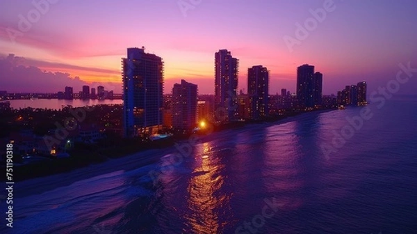 Obraz sunset over the city