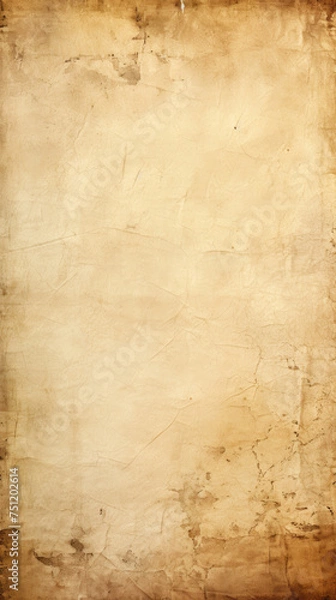Fototapeta Dirty and stained vintage grunge brown blank parchment paper sheet background texture